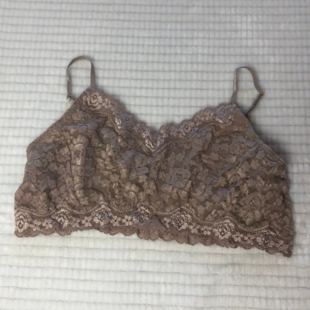 Moda International Nude Lace Bralette SZ L